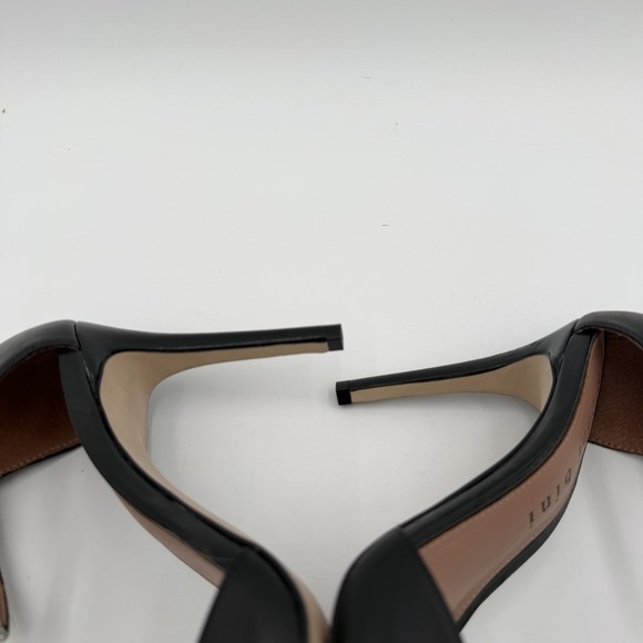 Gianni Bini Jesika Leather Rhinestone Bling Ankle Strap Pumps Black Womens 9.5 - Picture 9 of 10